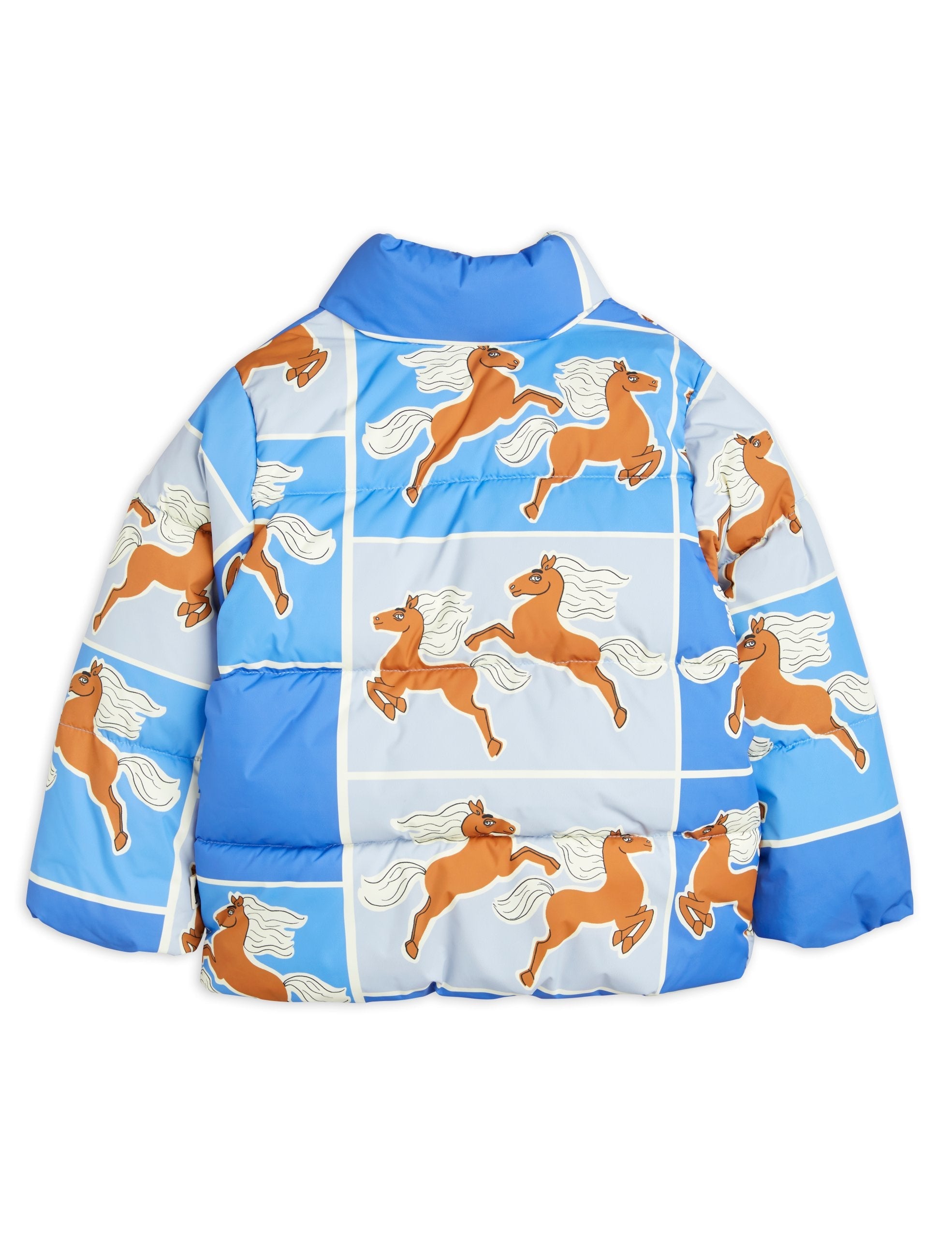 Horses Puffer Jacket Blue